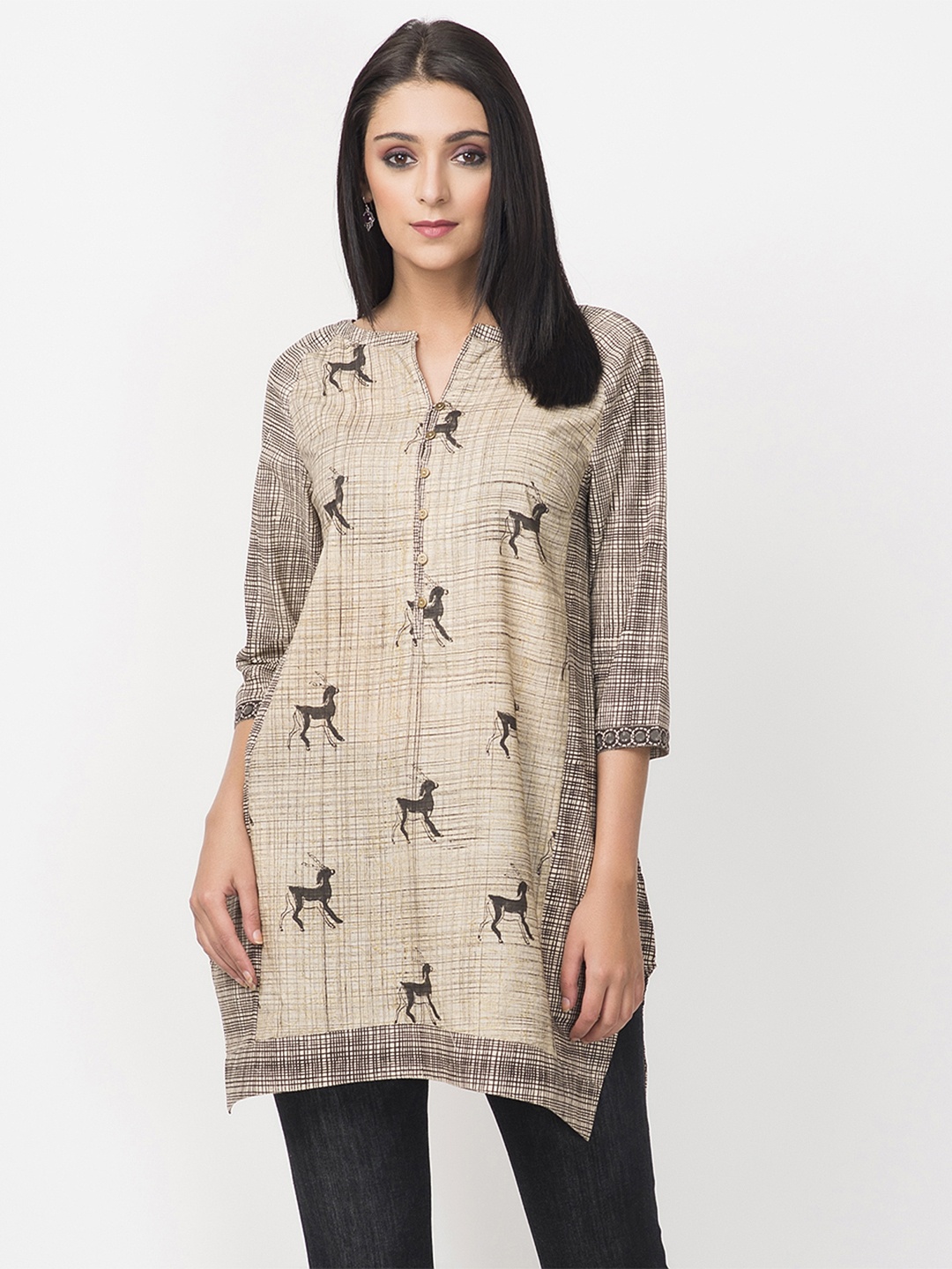 

Fabindia Beige Hand Block Print Tunic