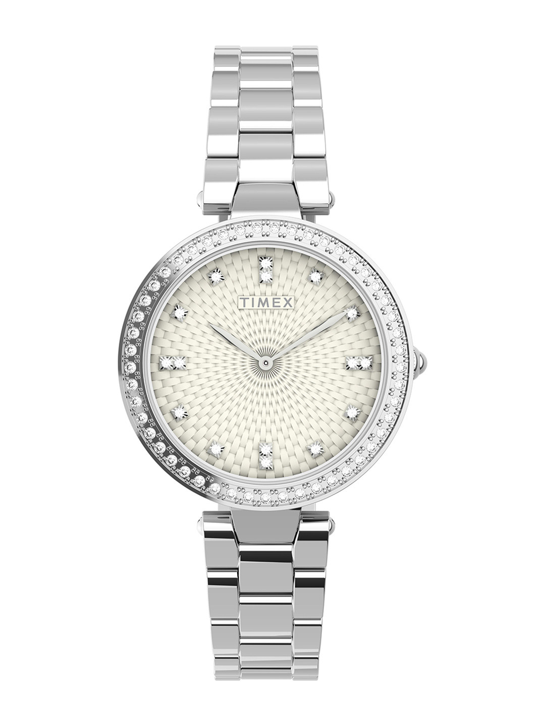 

Timex Women Brass Dial & Bracelet Style Straps Analogue Watch TW2V45000UJ, Silver