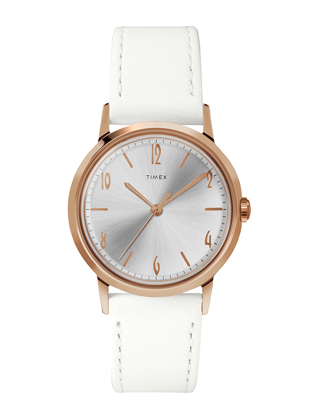 

Timex Women Embellished Dial & Leather Straps Analogue Watch TW2T18300U9, Silver