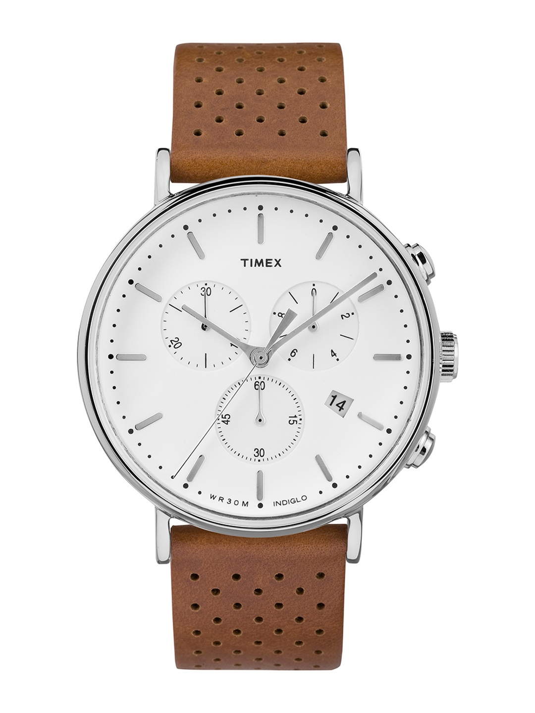 

Timex Men Leather Textured Straps Analogue Watch TW2R26700UJ, White