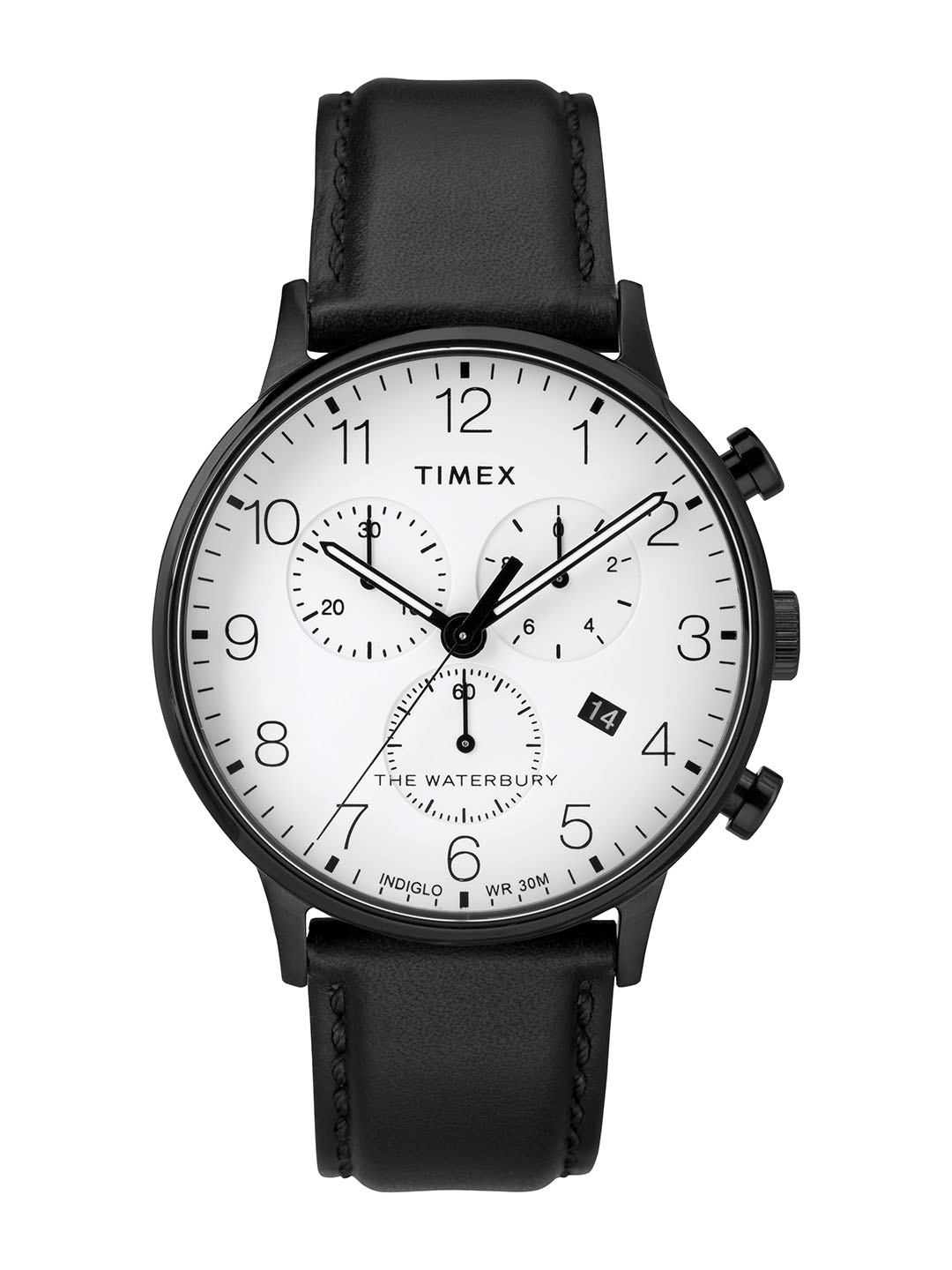 

Timex Men Leather Straps Analogue Watch TW2R72300UJ, White