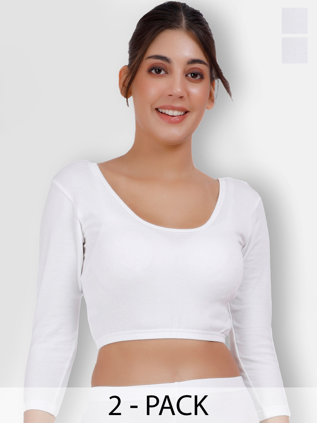 

SELFCARE Pack Of 2 Thermal Crop Tops, White