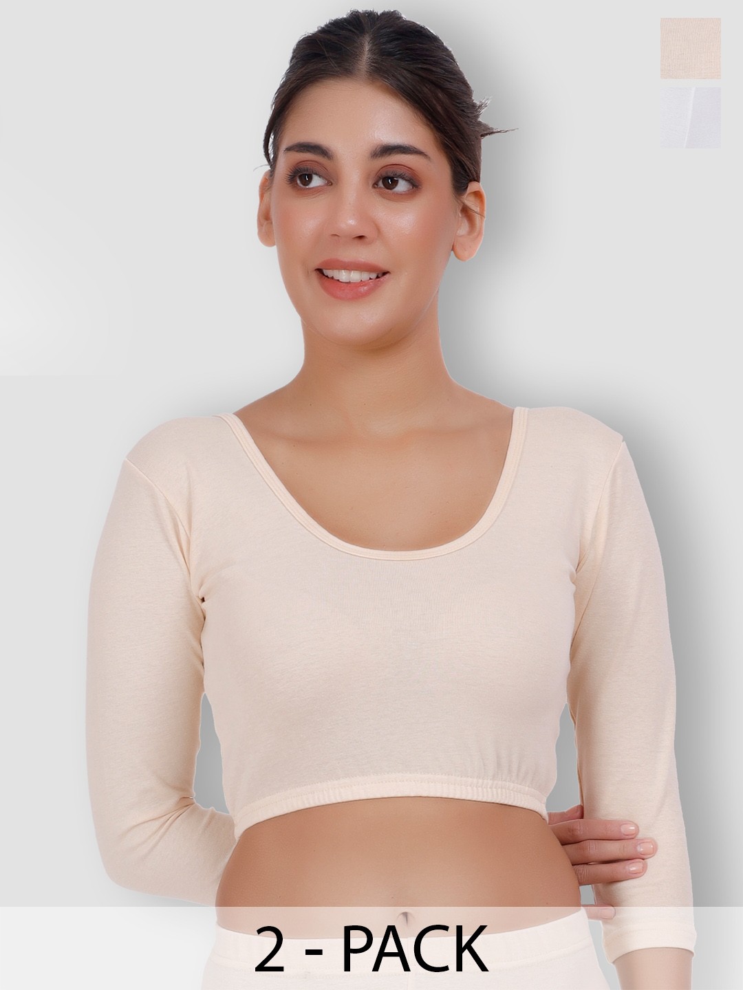 

SELFCARE Pack Of 2 Thermal Crop Tops, White
