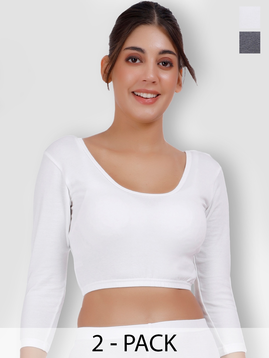 

SELFCARE Pack Of 2 Thermal Crop Tops, White