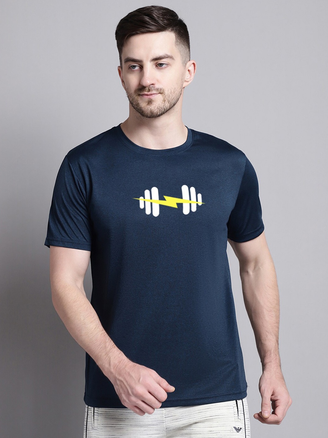 

Friskers Graphic Printed Slim Fit T-shirt, Navy blue