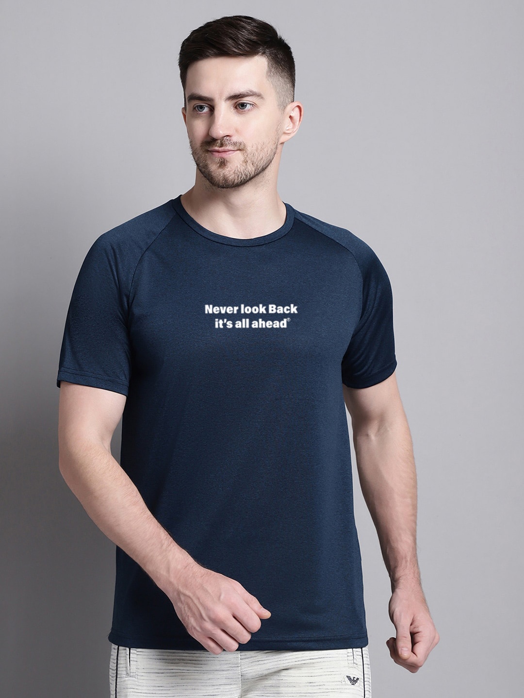 

Friskers Typography Printed Slim Fit T-shirt, Navy blue