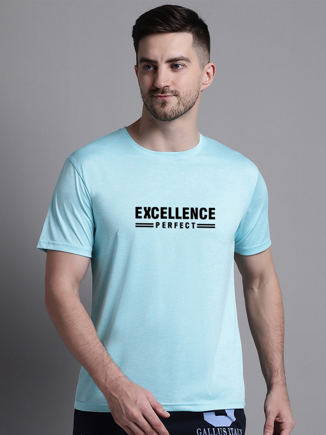 

Friskers Typography Printed Slim Fit Sports T-shirt, Turquoise blue