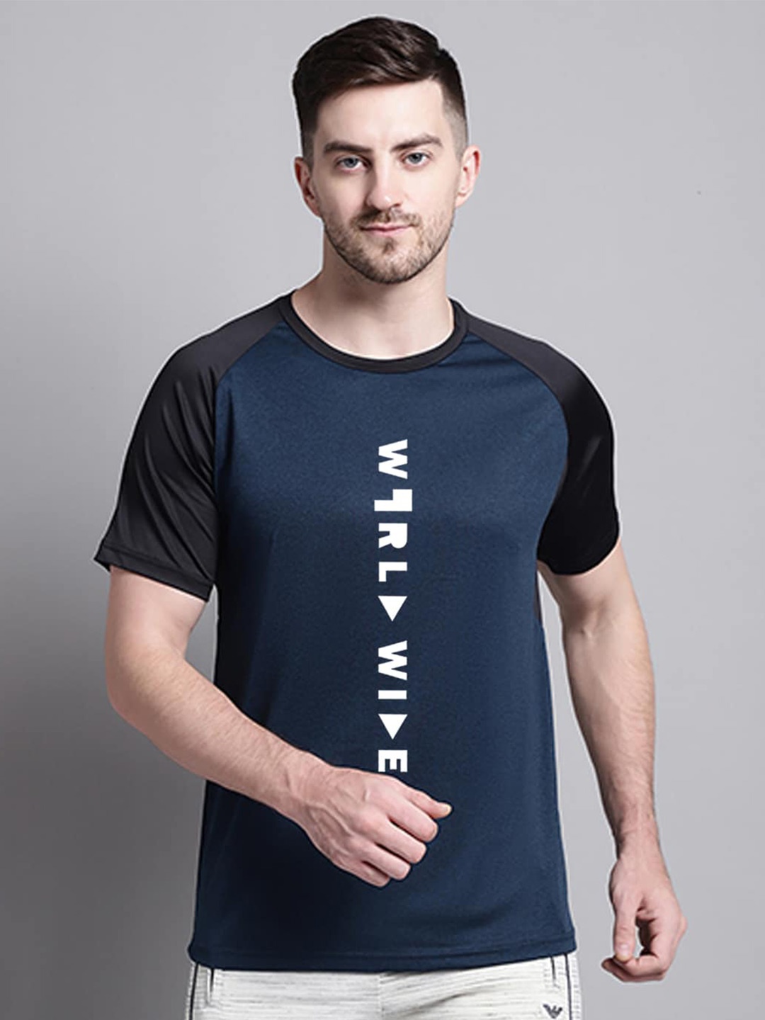 

Friskers Typography Printed Raglan Sleeve Anti Static Slim Fit Sports T-shirt, Black