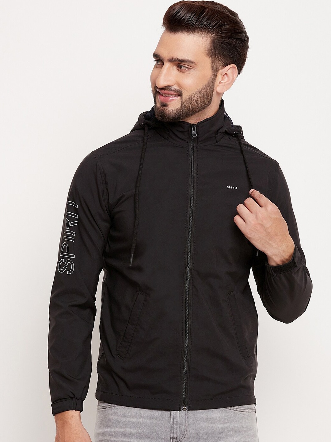 

Spirit Lightweight Anti Odour Hooded Bomber Jacket, Black