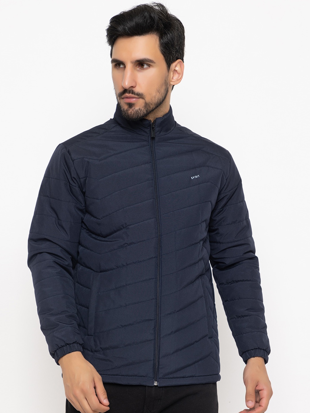 

Spirit Mock Collar Anti Odour Lightweight Padded Jacket, Navy blue