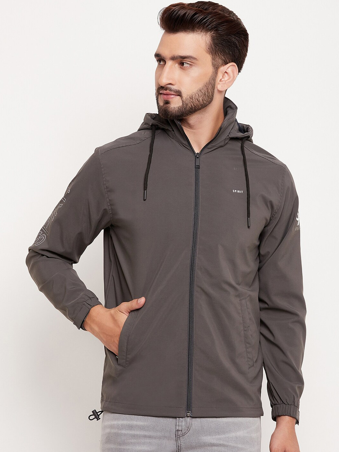 

Spirit Hooded Lightweight Anti Odour Bomber Jacket, Grey