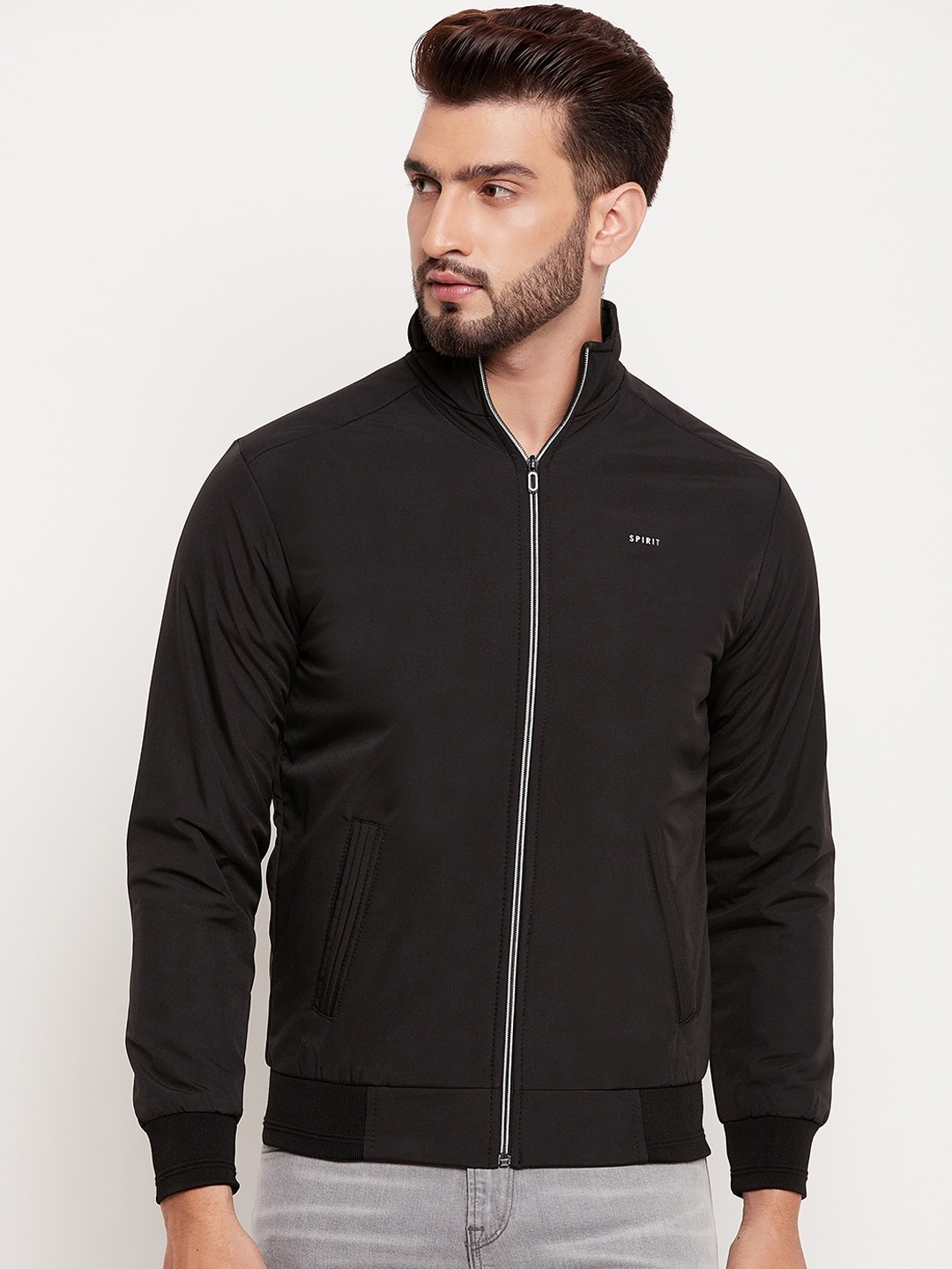 

Spirit Mandarin Collar Anti Odour Lightweight Bomber Jacket, Black