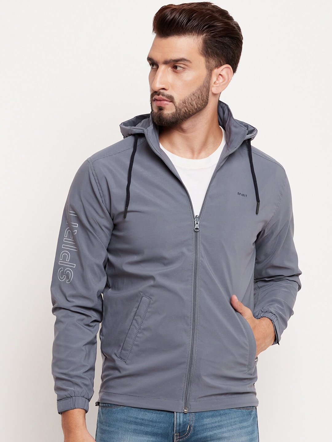 

Spirit Mock Collar Lightweight Anti Odour Technology Bomber Jacket, Grey