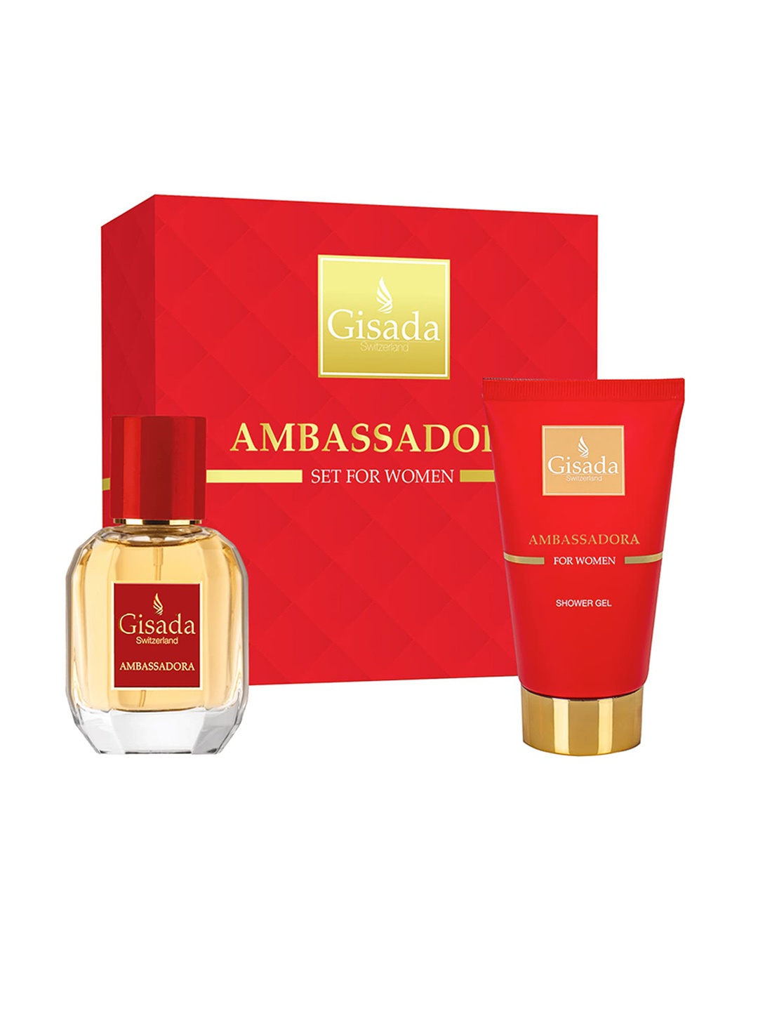 

Gisada Women Ambassadora Eau De Parfum 50ml with Shower Gel 100ml Gift Set, Red