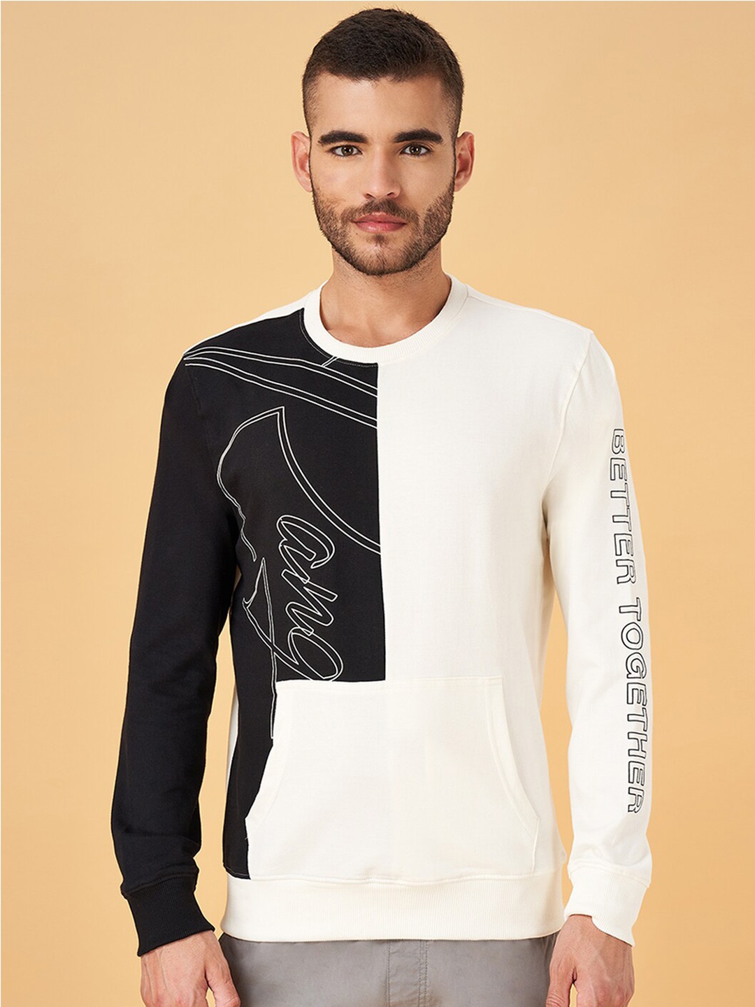 

Urban Ranger by pantaloons Typography Printed Cotton Sweatshirt, Off white