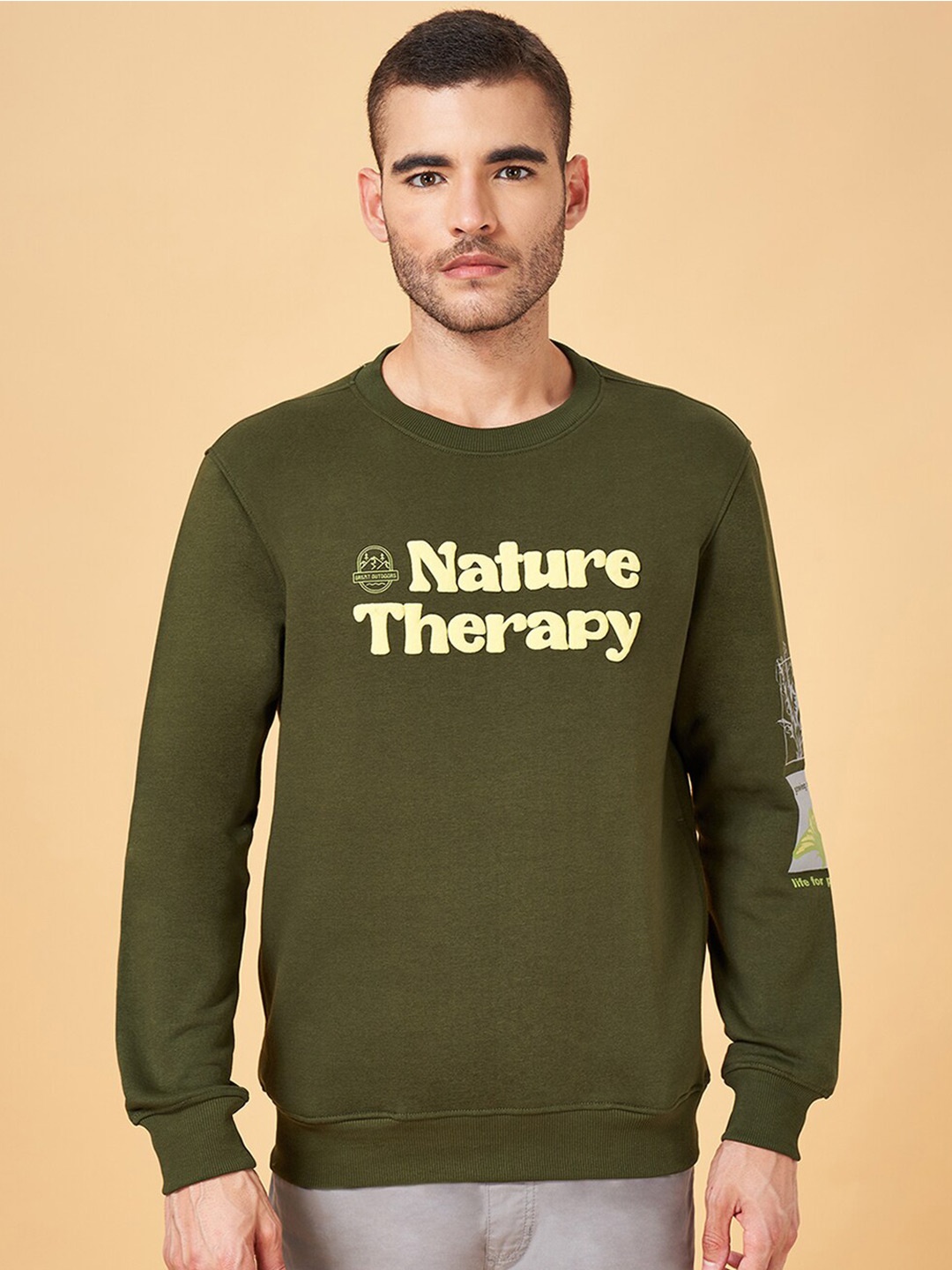 

Urban Ranger by pantaloons Typography Printed Pullover Sweatshirt, Olive