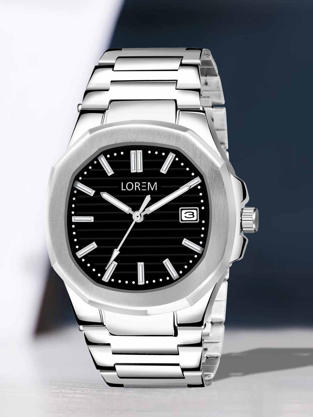 

LOREM Men Bracelet Style Straps Analogue Watch LR144-CM, Black