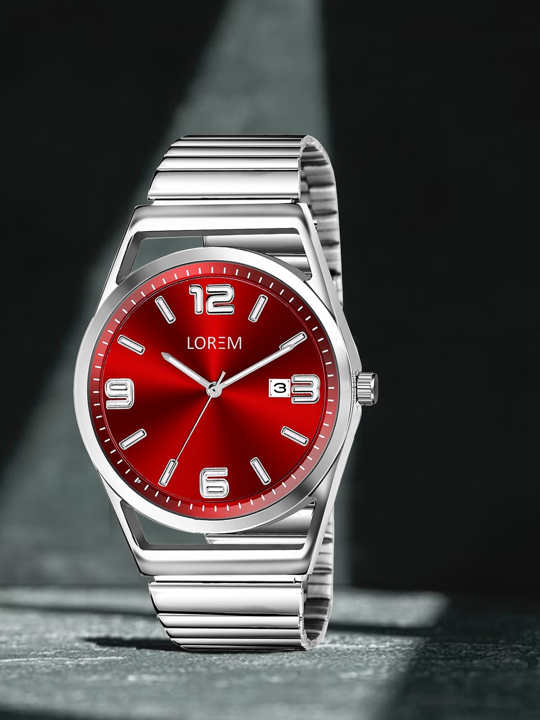 

LOREM Men Bracelet Style Straps Analogue Watch LR156-CM, Red