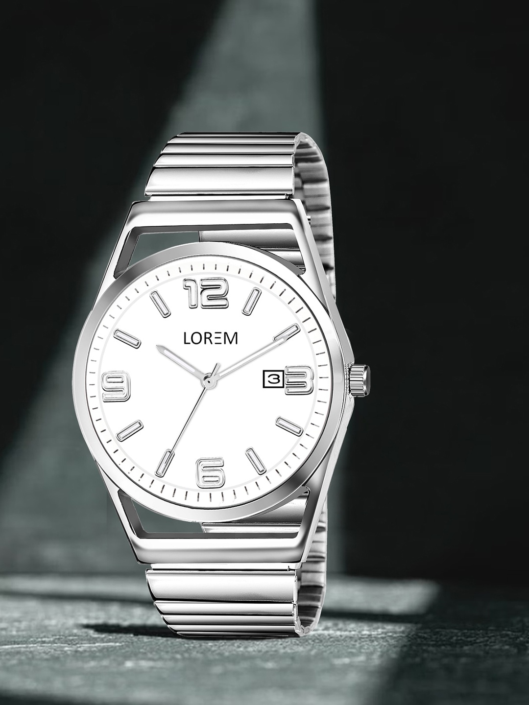 

LOREM Men Bracelet Style Straps Analogue Watch LR157-CM, White