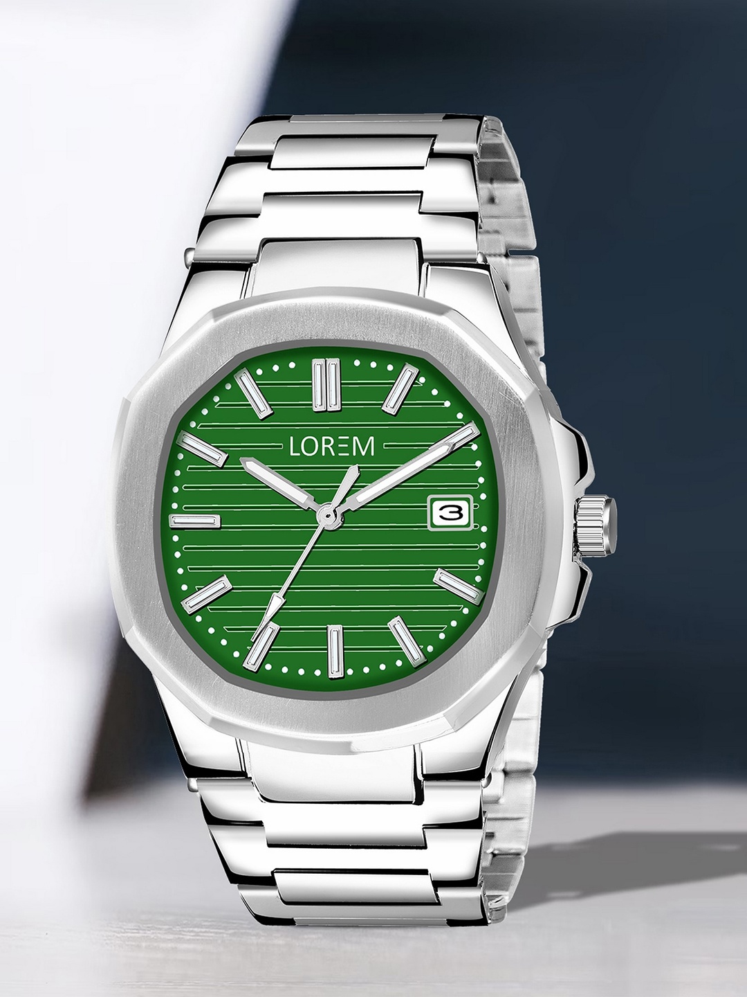 

FERRIZZO Men Stainless Steel Bracelet Style Straps Analogue Watch LR146-FZ, Green