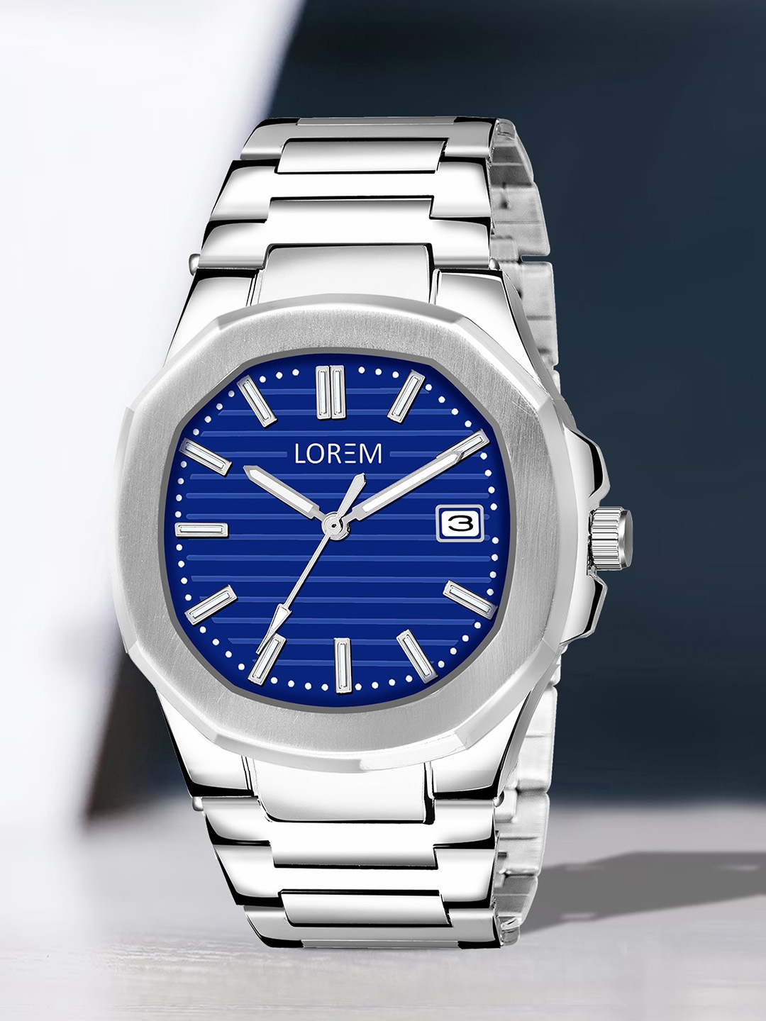 

FERRIZZO Men Stainless Steel Bracelet Style Straps Analogue Watch LR145-FZ, Blue