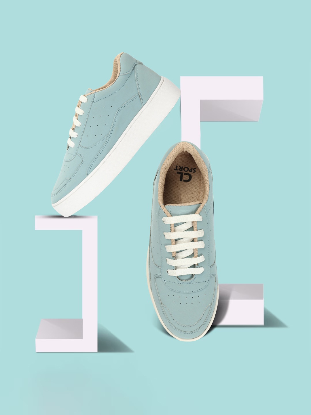 

Carlton London sports Women Perforated Lightweight Sneakers, Blue
