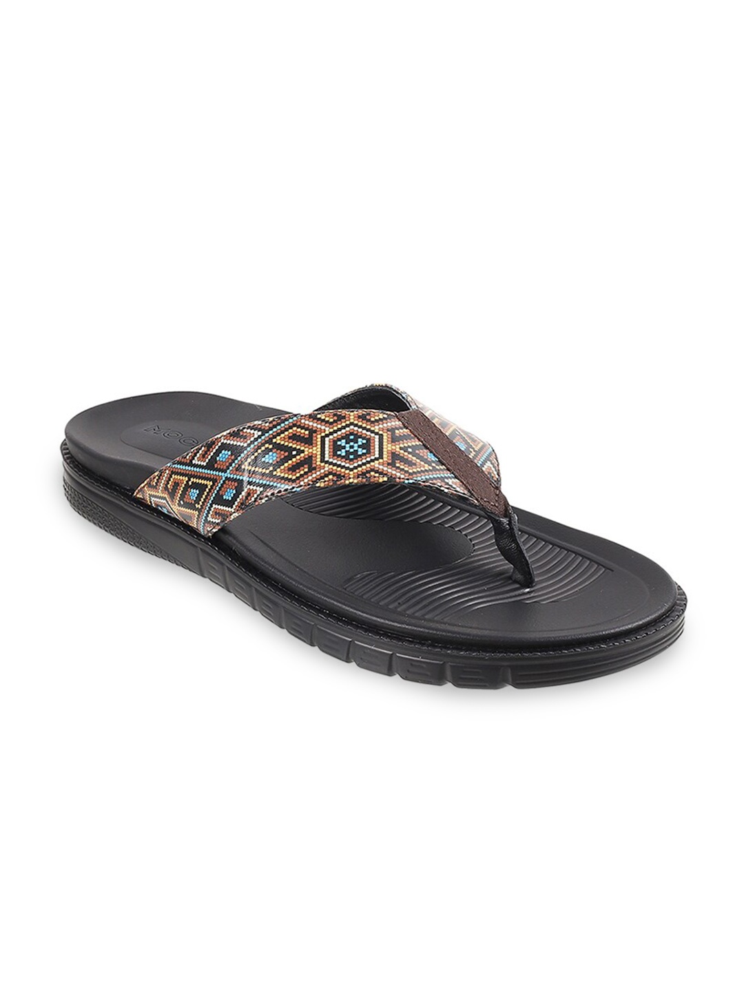 

Mochi Men Printed Comfort Sandals, Brown