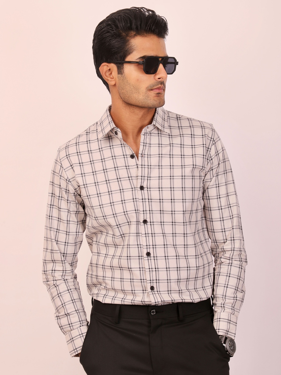 

DEZANO Opaque Checked Casual Shirt, Pink