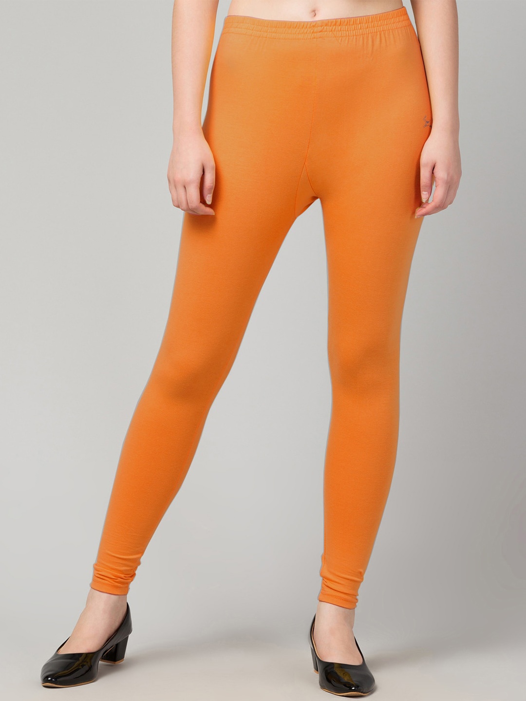 

Trend Level Churidar-Length Cotton Leggings, Orange