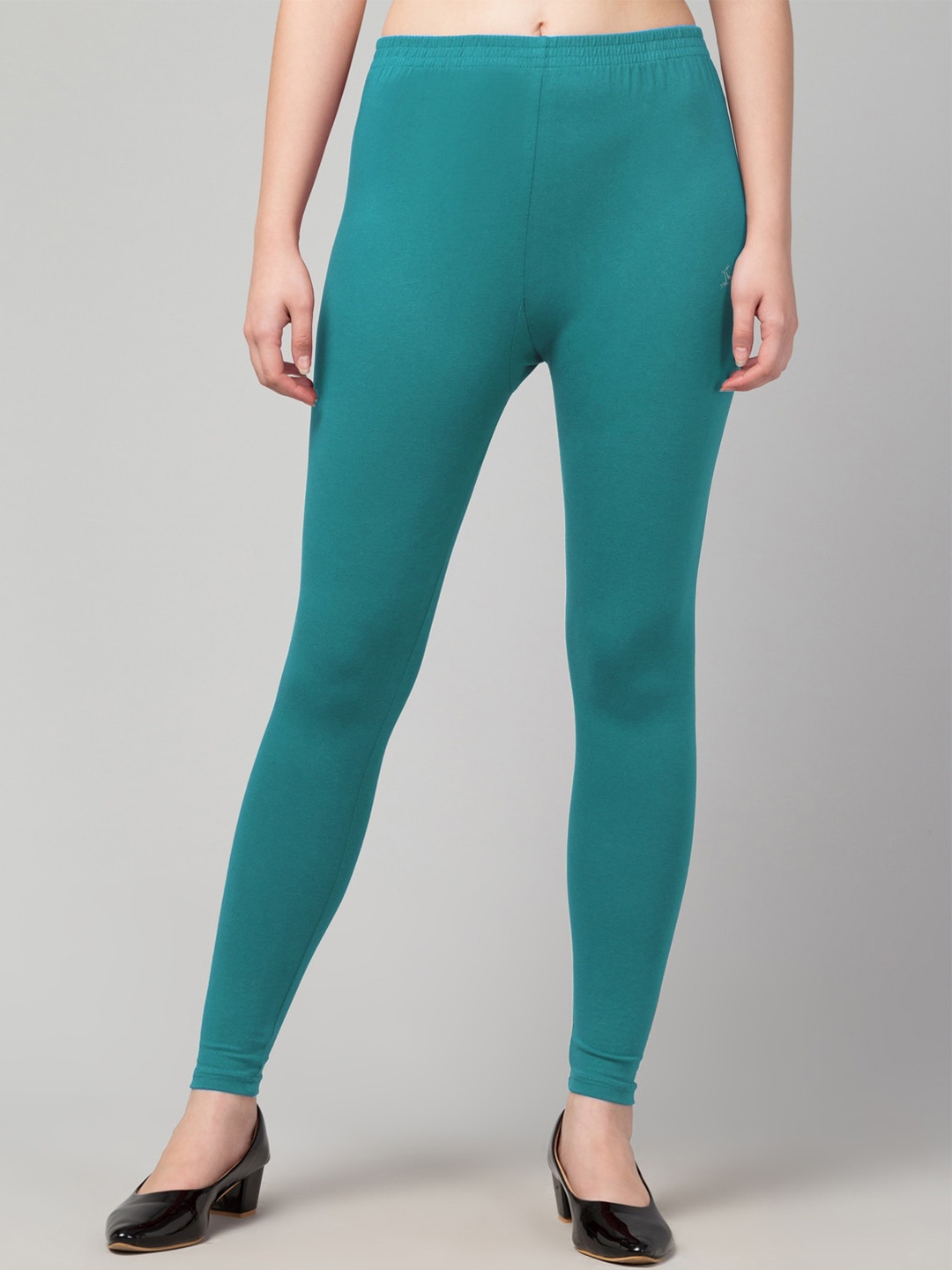 

Trend Level Ankle-Length Cotton Leggings, Sea green
