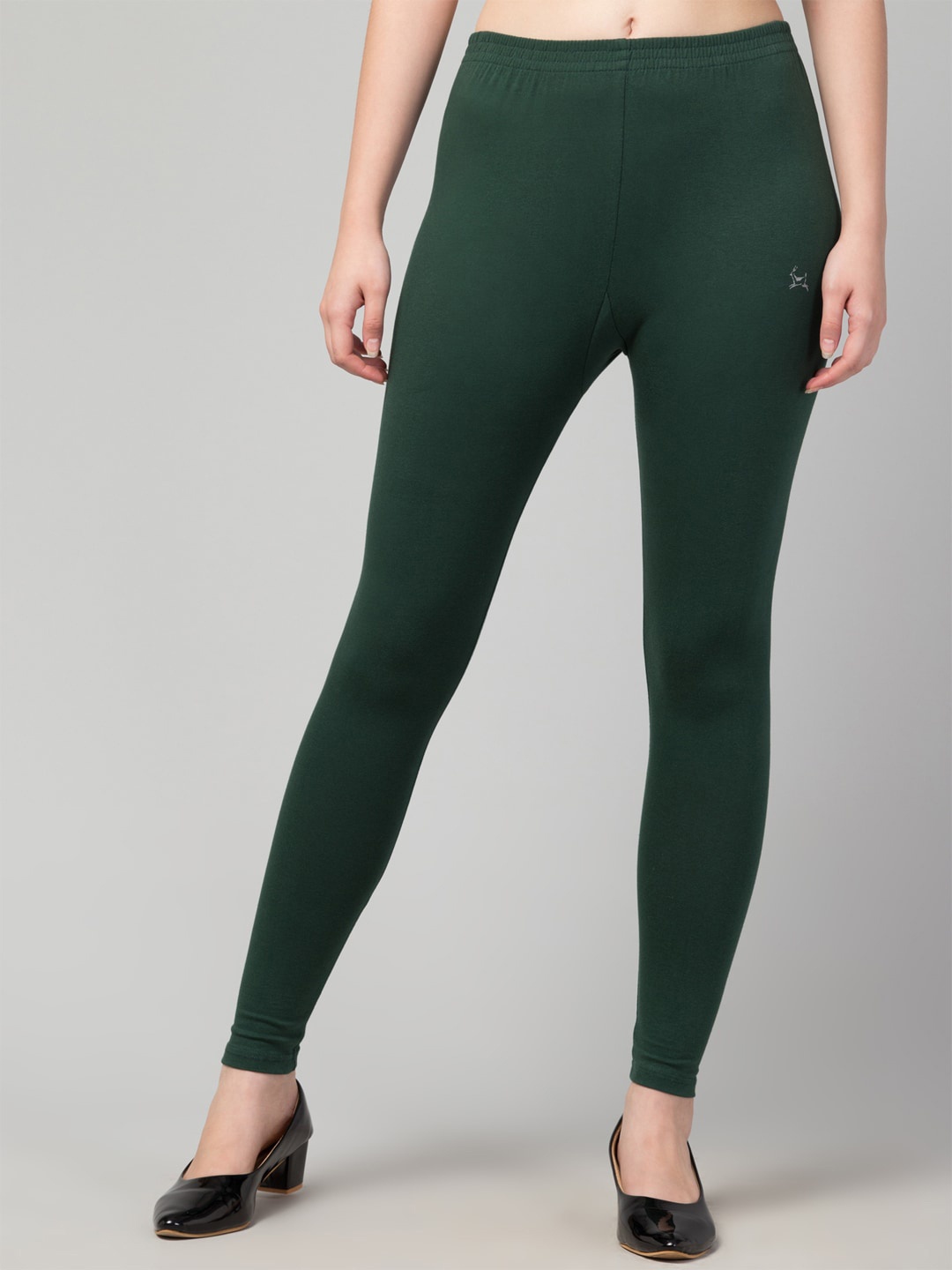 

Trend Level Ankle-Length Cotton Leggings, Green