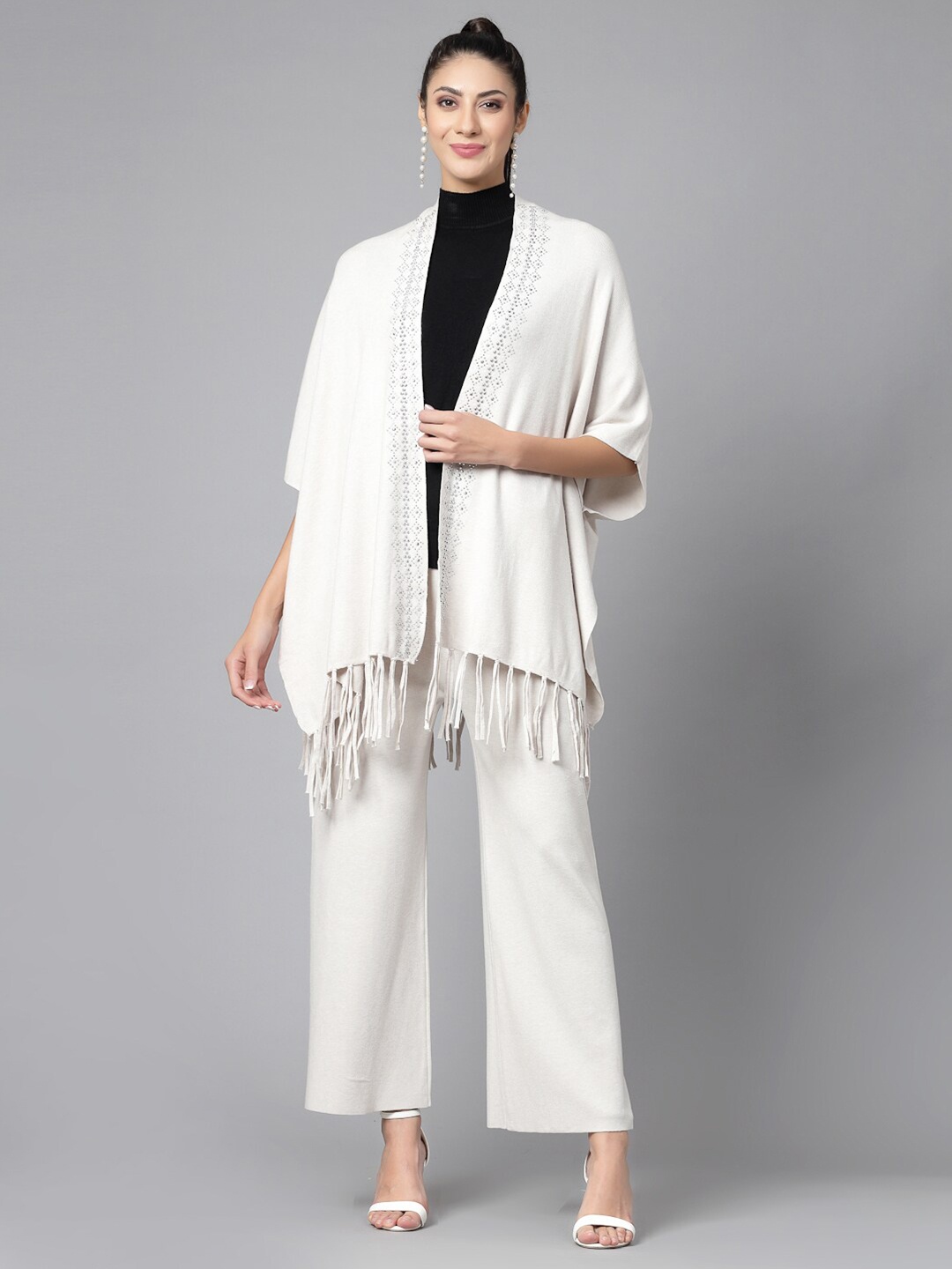 

Mafadeny High Neck Top With Palazzos, Cream