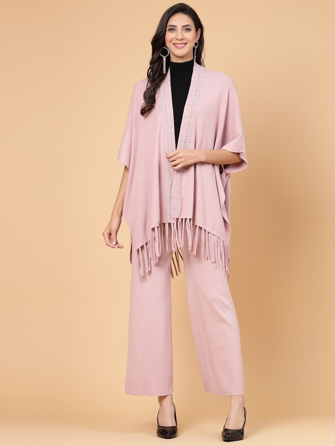 

Mafadeny High Neck Top With Palazzos, Peach