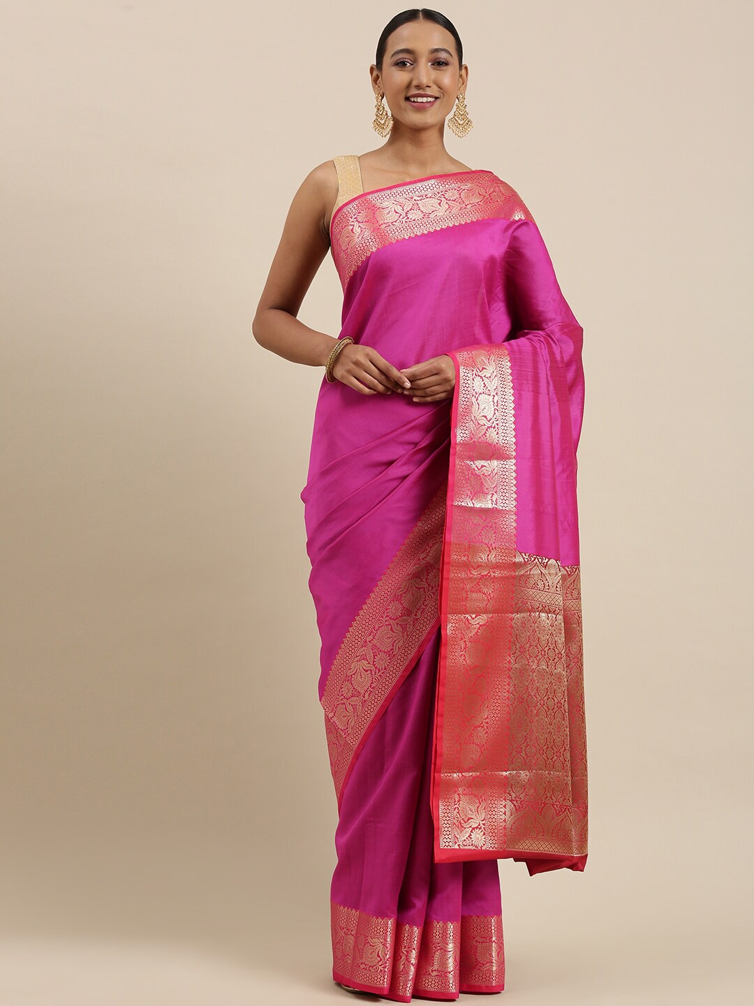 

Humairah Woven Design Zari Banarasi Saree, Magenta