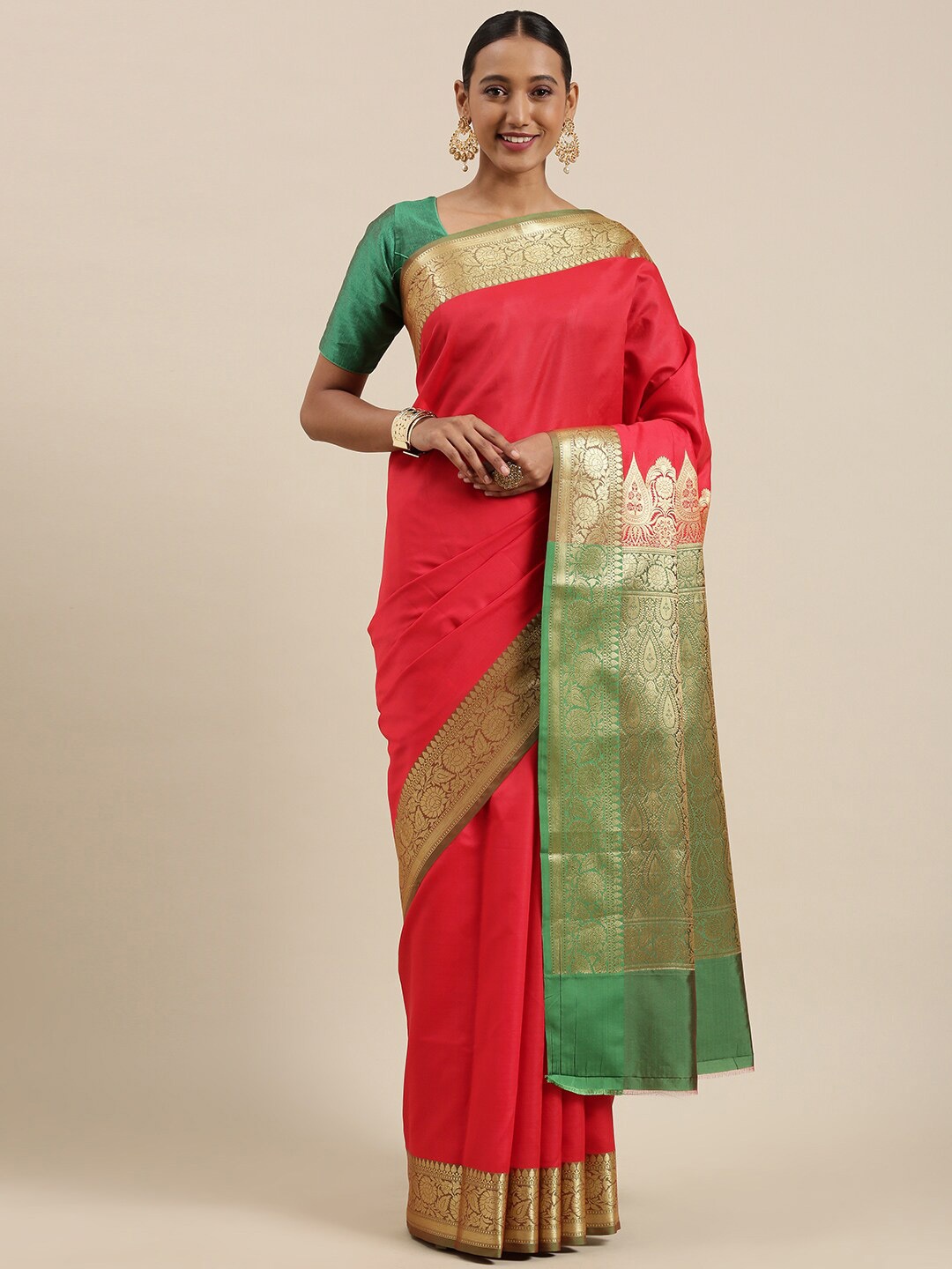 

Humairah Zari Banarasi Saree, Red