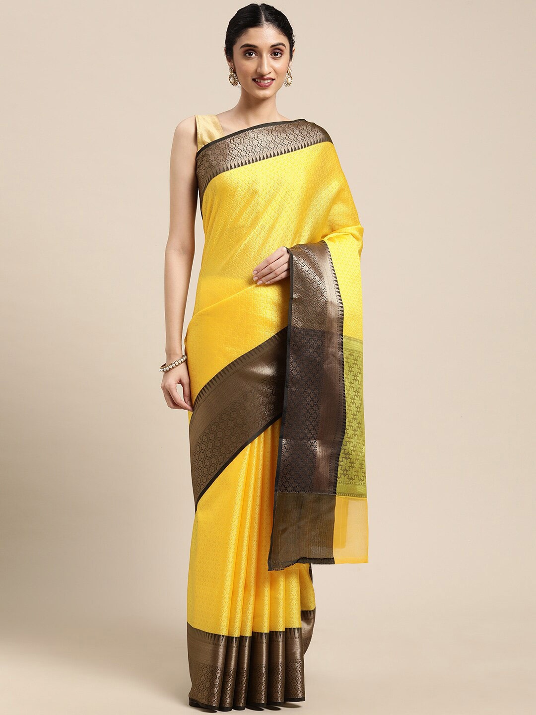 

Humairah Woven Design Zari Banarasi Saree, Gold