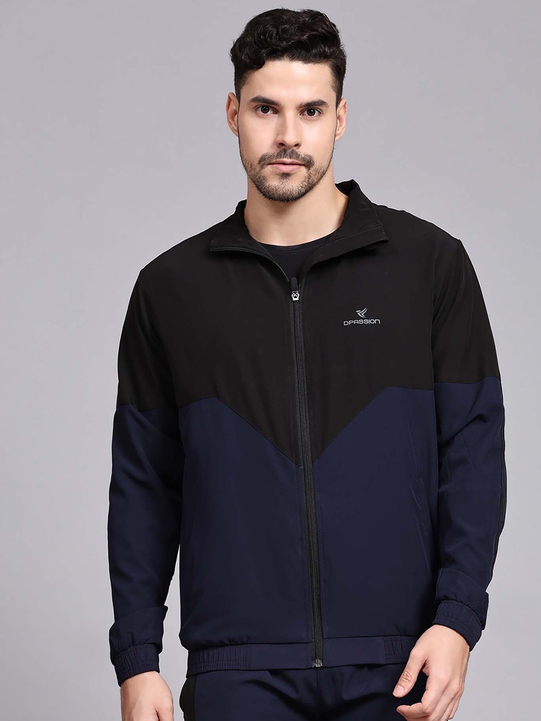 

Dpassion Colourblocked Lightweight Sporty Jacket, Navy blue