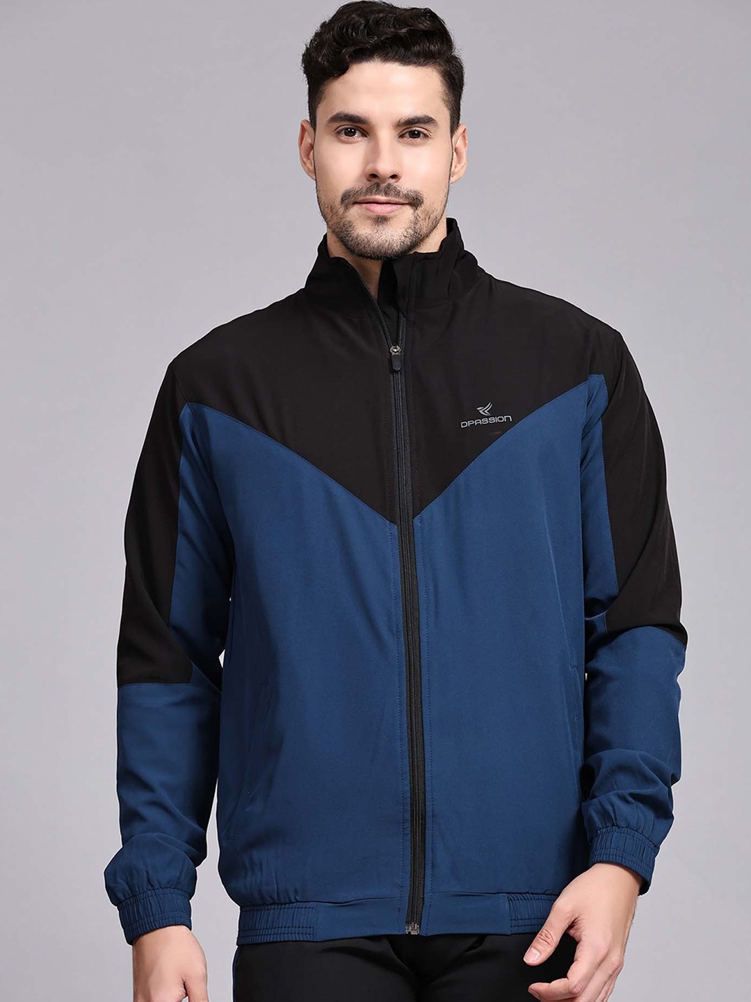 

Dpassion Colourblocked Lightweight Sporty Jacket, Blue
