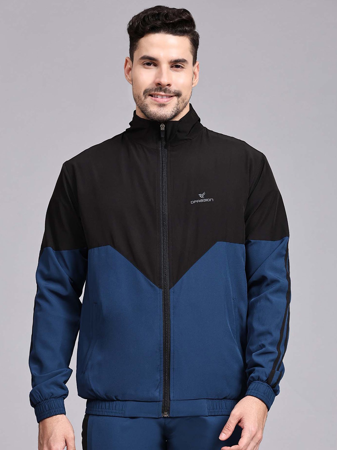 

Dpassion Colourblocked Lightweight Outdoor Sporty Jacket, Blue