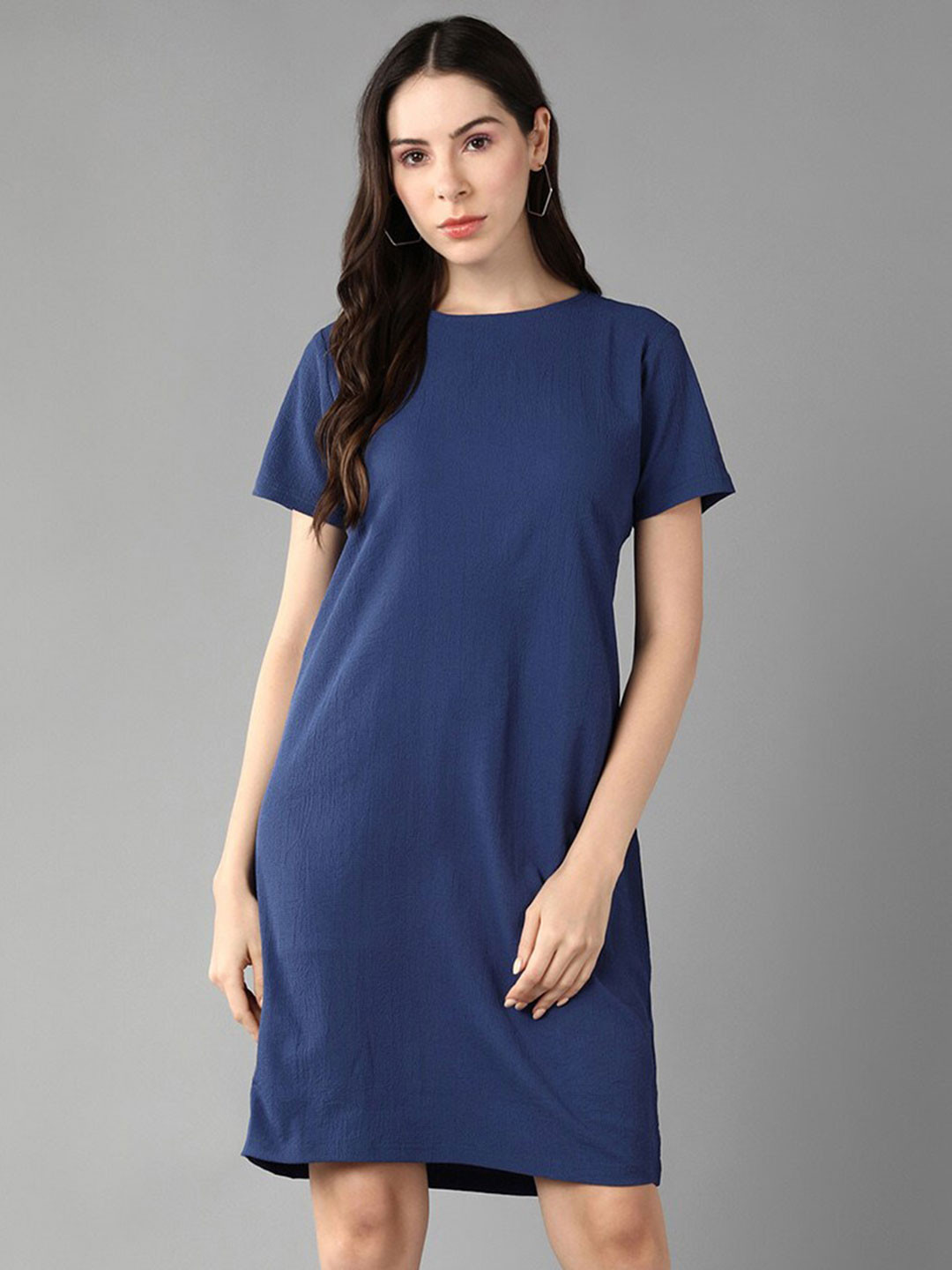 

The Roadster Lifestyle Co. Round Neck T-shirt Dress, Blue