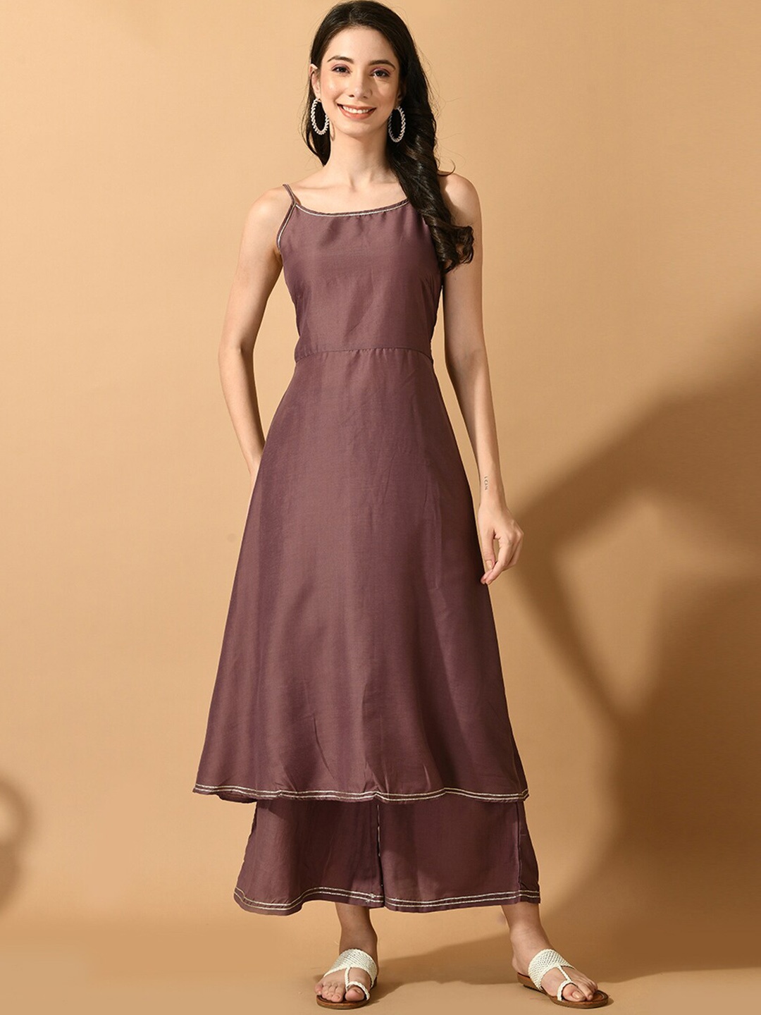 

Sangria Mauve Sleeveless A-Line Kurta Set
