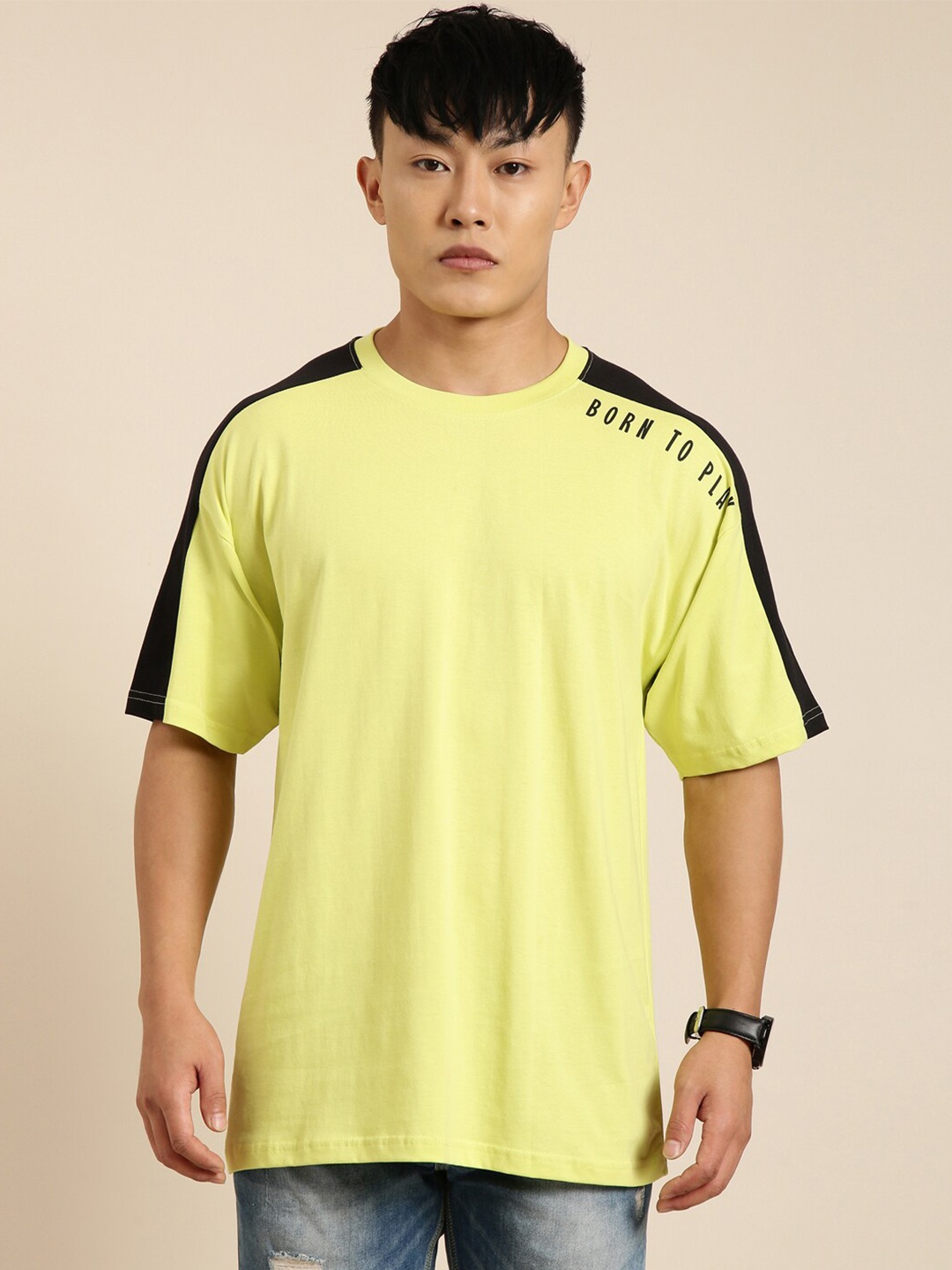 

Joven Printed Pure Cotton Oversized T-Shirt, Green
