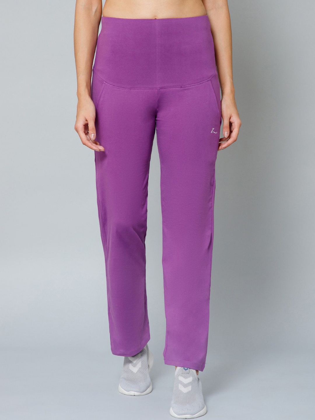 

House Of Zelena Solid Women Cotton Maternity Track Pants, Purple