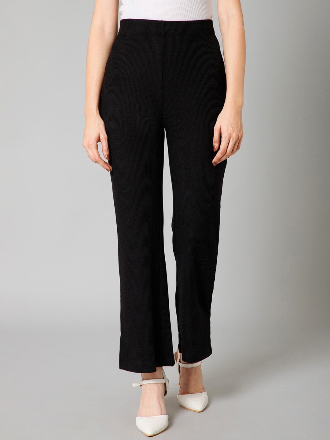 

House Of Zelena Women Ribbed Cotton Maternity Trouser, Black
