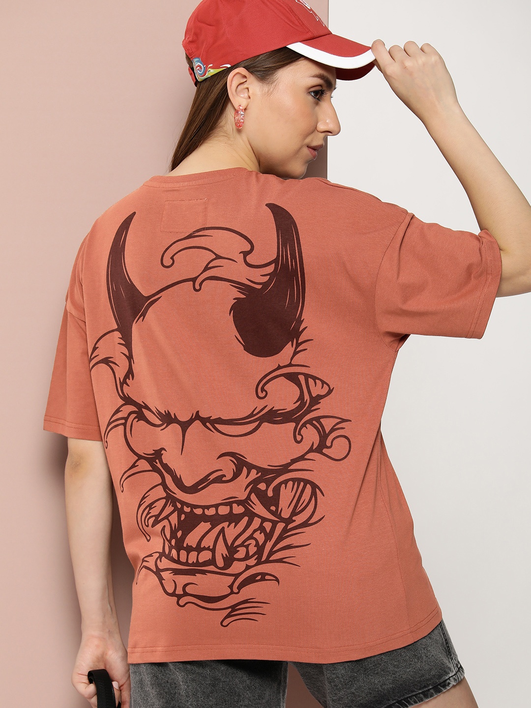 

Stormborn Printed Oversized Drop-Shoulder T-shirt, Brown