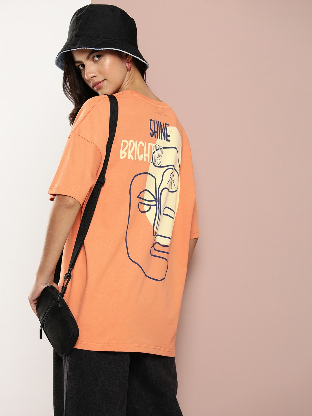 

Stormborn Graphic Printed Oversized Drop-Shoulder Pure Cotton T-shirt, Brown