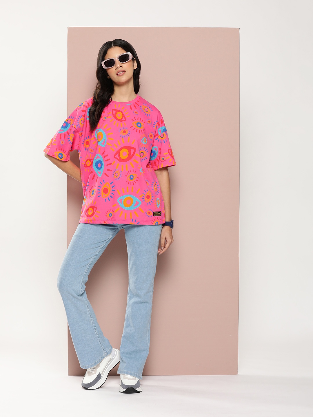 

Stormborn Printed Oversized Drop-Shoulder T-shirt, Fuchsia