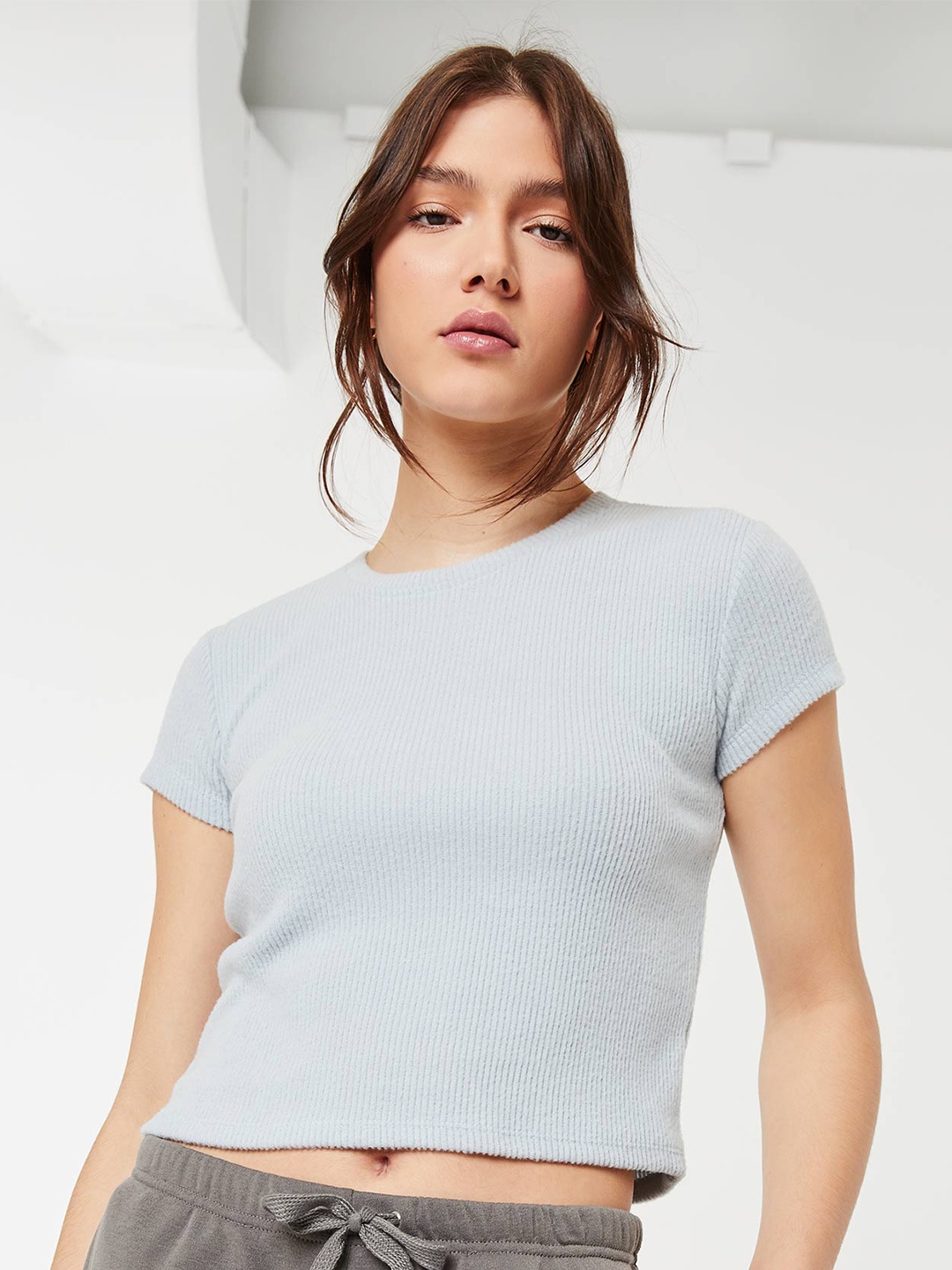 

Ardene Round Neck Crop Top, Blue
