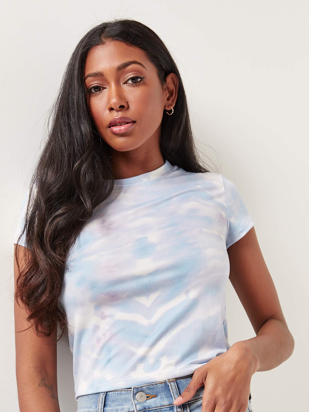 

Ardene Tie & Dye Round Neck Top, Blue