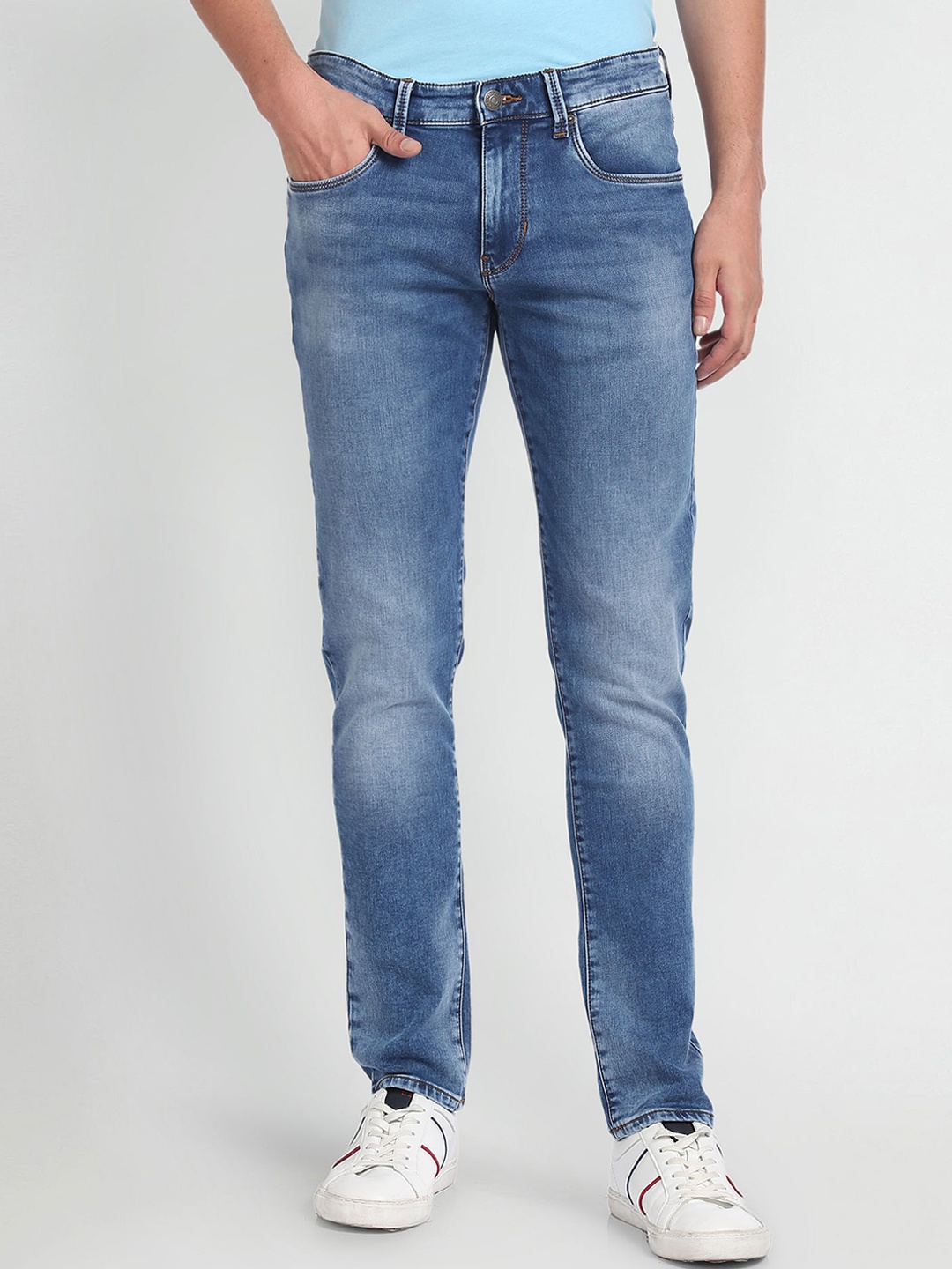 

U.S. Polo Assn. Denim Co. Men Tapered Fit Heavy Fade Stretchable Jeans, Blue